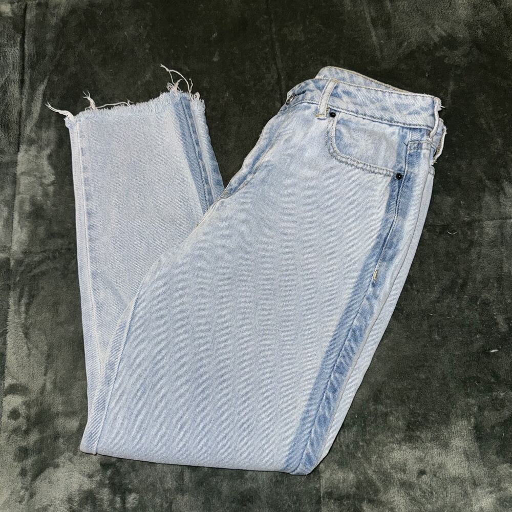 Pacsun Jeans Women's 30w Blue Denim Frayed Hem Straight Leg Casual Everyday Jean